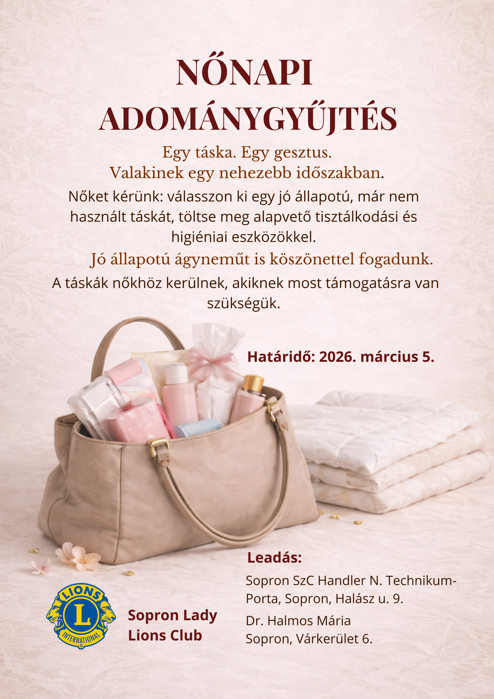 Nőnapi adománygyűjtést szervez Sopron Lady Lions Club