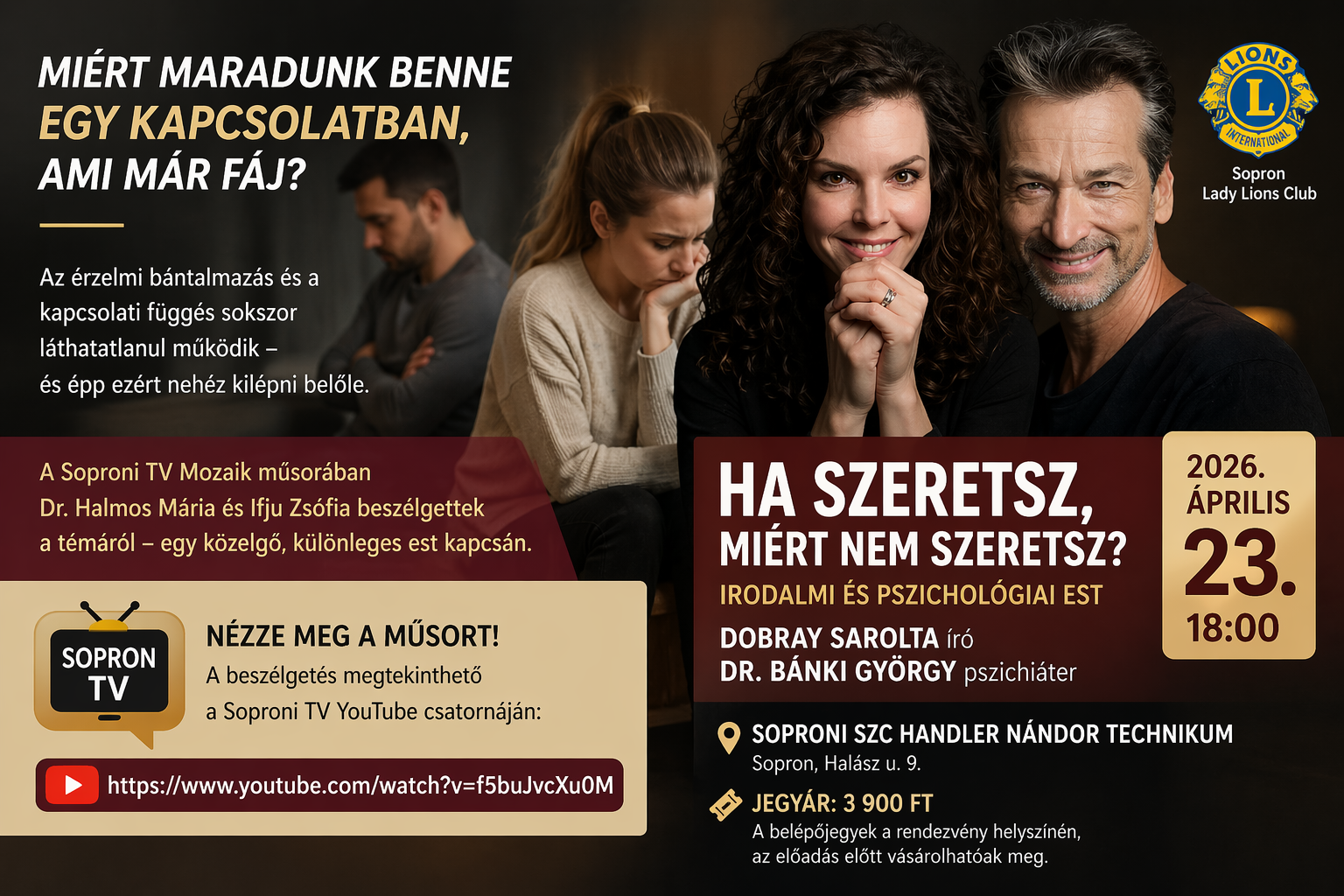 Riport a Soproni TV-ben a Dobray –Bánki est előtt